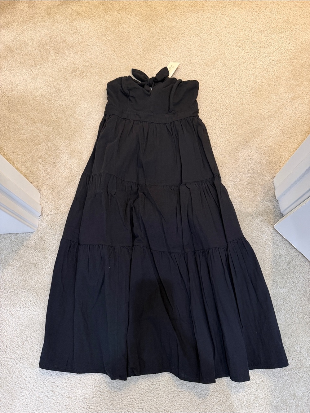 Universal Thread Black Tiered Strapless Maxi Dress
